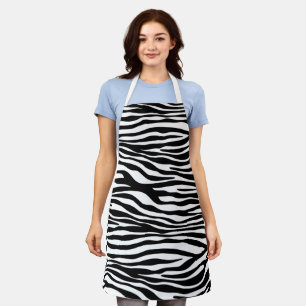 Zebra Print, Zebra Stripes, Black And White Apron