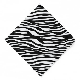 Zebra Print, Zebra Stripes, Black And White Bandana
