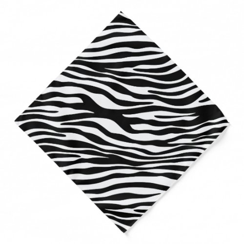 Zebra Print Zebra Stripes Black And White Bandana