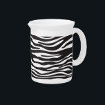 Zebra Print, Zebra Stripes, Black And White Beverage Pitcher<br><div class="desc">Elegant,  stylish and sophisticated zebra pattern in black and white color. Modern and trendy gift,  perfect for the animal print lover in your life.</div>