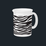 Zebra Print, Zebra Stripes, Black And White Beverage Pitcher<br><div class="desc">Elegant,  stylish and sophisticated zebra pattern in black and white color. Modern and trendy gift,  perfect for the animal print lover in your life.</div>