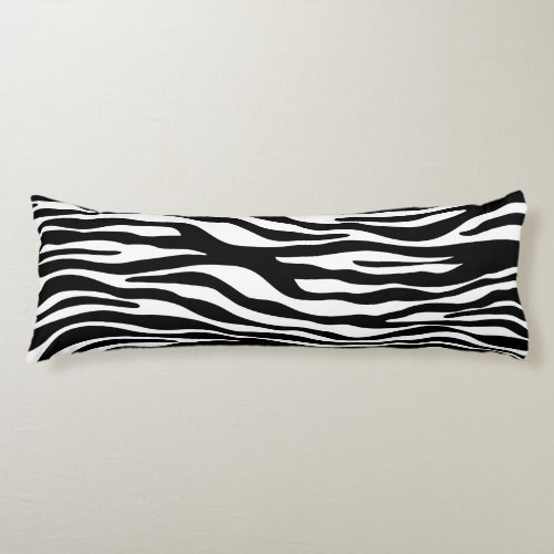 Zebra Print Zebra Stripes Black And White Body Pillow