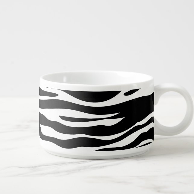 Zebra Print, Zebra Stripes, Black And White Bowl (Left)