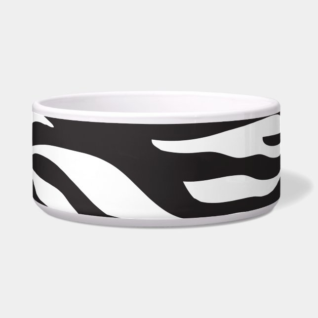 Zebra Print, Zebra Stripes, Black And White Bowl (Front)
