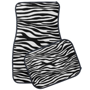 Zebra Print, Zebra Stripes, Black And White Car Floor Mat