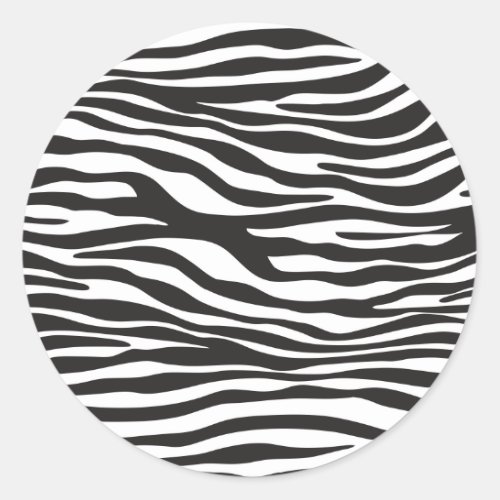 Zebra Print Zebra Stripes Black And White Classic Round Sticker