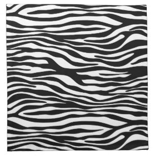 Zebra Print, Zebra Stripes, Black And White Cloth Napkin