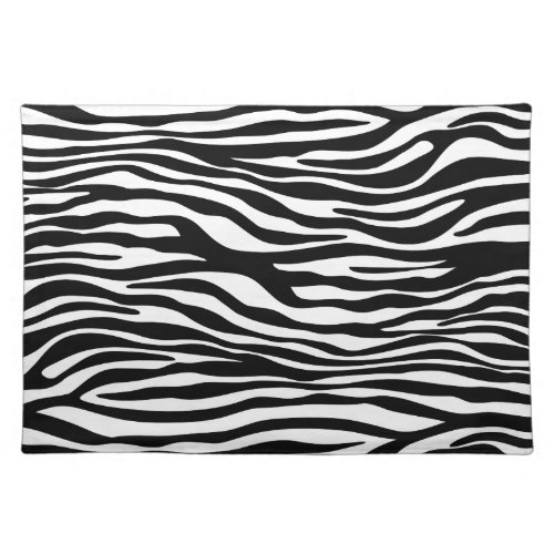 Zebra Print Zebra Stripes Black And White Cloth Placemat