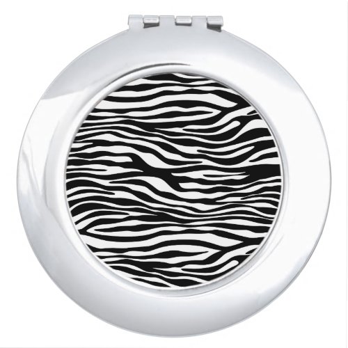 Zebra Print Zebra Stripes Black And White Compact Mirror