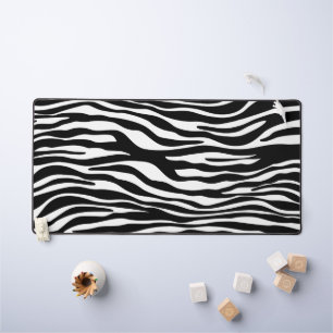 Zebra Print, Zebra Stripes, Black And White Desk Mat