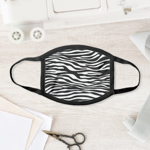 Zebra Print Zebra Stripes Black And White Face Mask