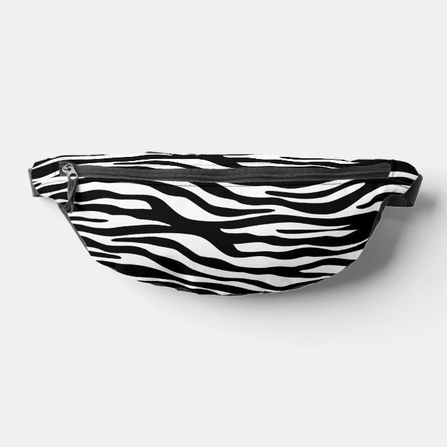 Zebra Print, Zebra Stripes, Black And White Fanny Pack (Lay Down)