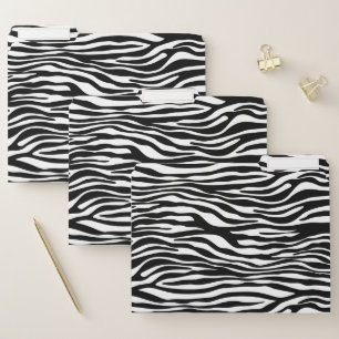 Zebra Print, Zebra Stripes, Black And White File Folder