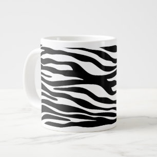 Zebra Print, Zebra Stripes, Black And White Giant Coffee Mug