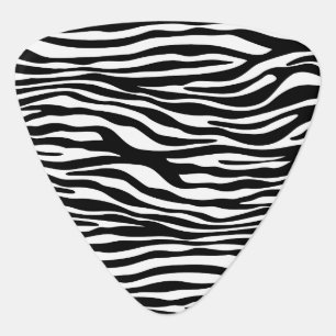 Zebra Print, Zebra Stripes, Black And White Guitar Pick