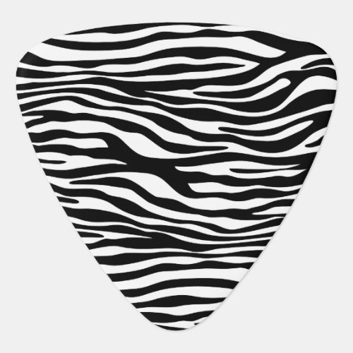 Zebra Print Zebra Stripes Black And White Guitar Pick