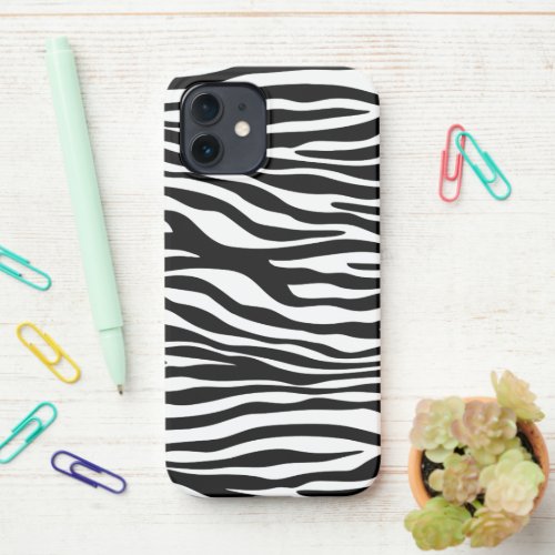 Zebra Print Zebra Stripes Black And White iPhone 12 Case