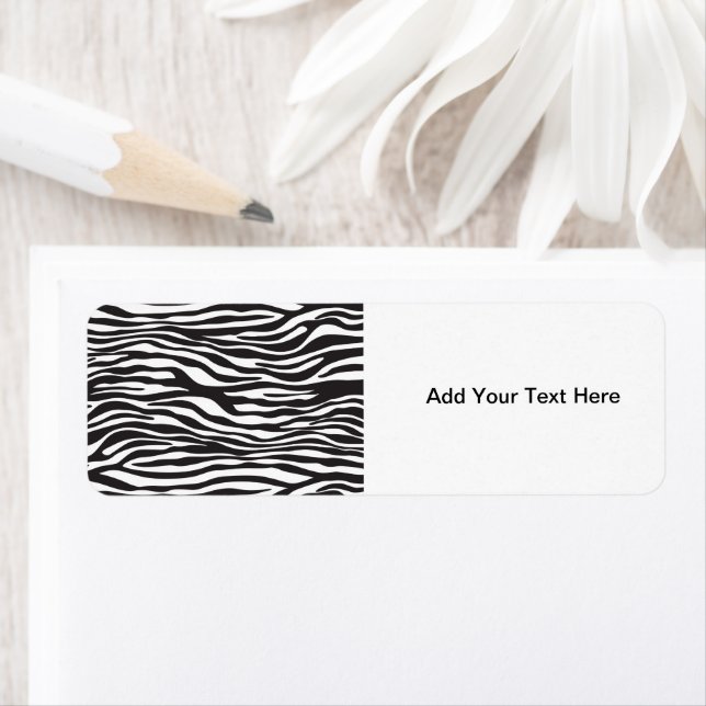 Zebra Print, Zebra Stripes, Black And White Label (Insitu)