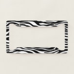 Zebra Print, Zebra Stripes, Black And White License Plate Frame
