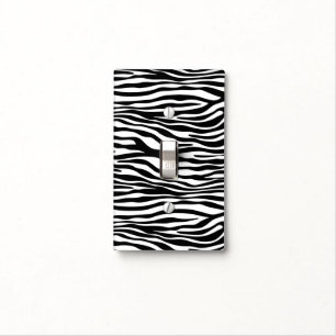 Zebra Print, Zebra Stripes, Black And White Light Switch Cover
