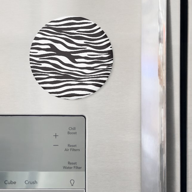Zebra Print, Zebra Stripes, Black And White Magnet (In Situ (Fridge))