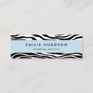 Zebra Print, Zebra Stripes, Black And White Mini Business Card
