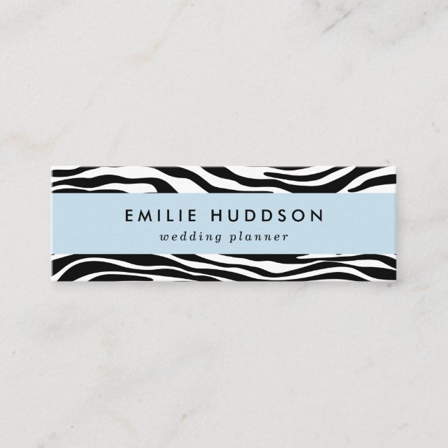 Zebra Print, Zebra Stripes, Black And White Mini Business Card (Front)