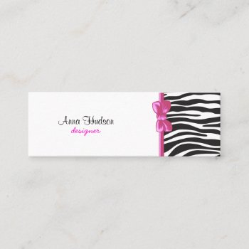 Zebra Print  Zebra Stripes  Black And White Mini Business Card by sitnica at Zazzle
