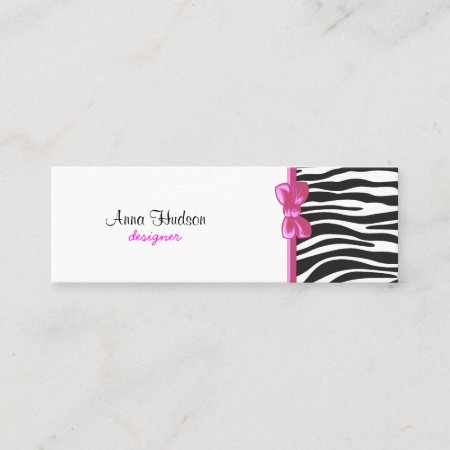 Zebra Print, Zebra Stripes, Black And White Mini Business Card