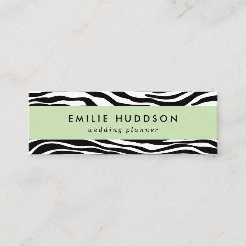 Zebra Print Zebra Stripes Black And White Mini Business Card