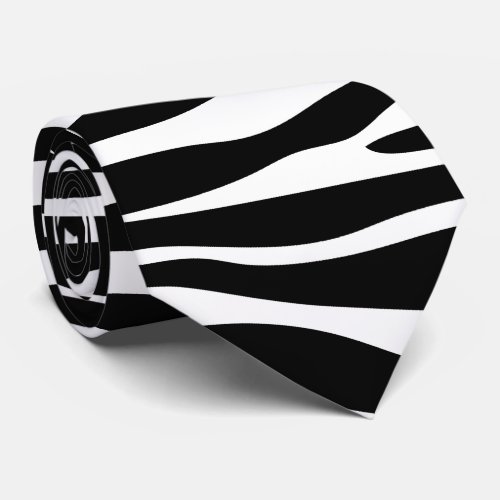 Zebra Print Zebra Stripes Black And White Neck Tie