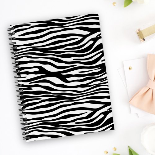 Zebra Print Zebra Stripes Black And White Notebook