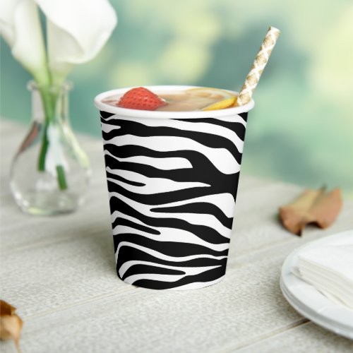 Zebra Print Zebra Stripes Black And White Paper Cups