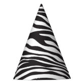 Black and White Stripe Pattern Party Hat | Zazzle display picture 1