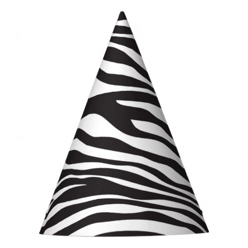 Zebra Print Zebra Stripes Black And White Party Hat