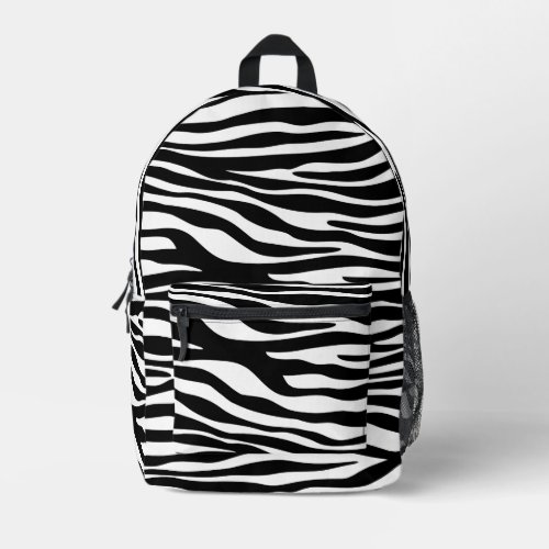 Zebra Print Zebra Stripes Black And White Printed Backpack