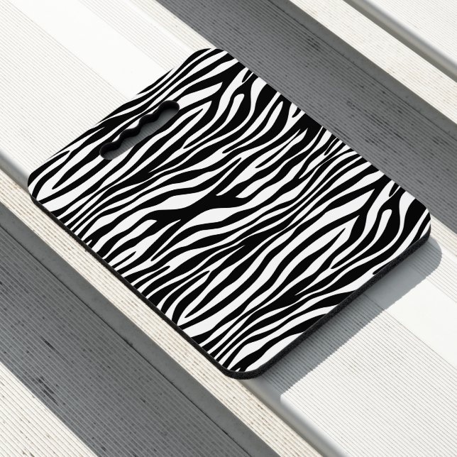 Zebra Print, Zebra Stripes, Black And White Seat Cushion (In Situ)
