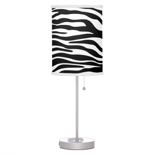Zebra Print, Zebra Stripes, Black And White Table Lamp (Left)