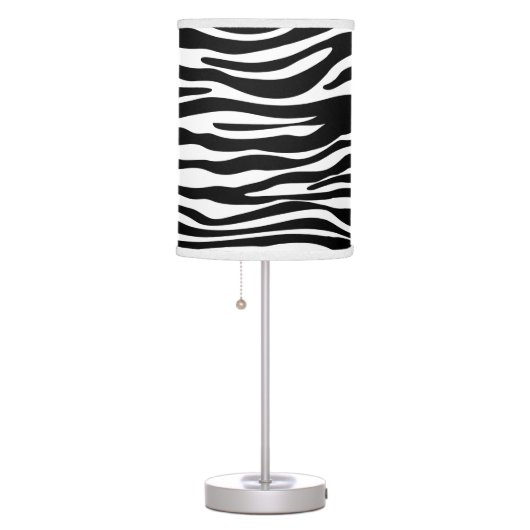Zebra Print, Zebra Stripes, Black And White Table Lamp (Right)