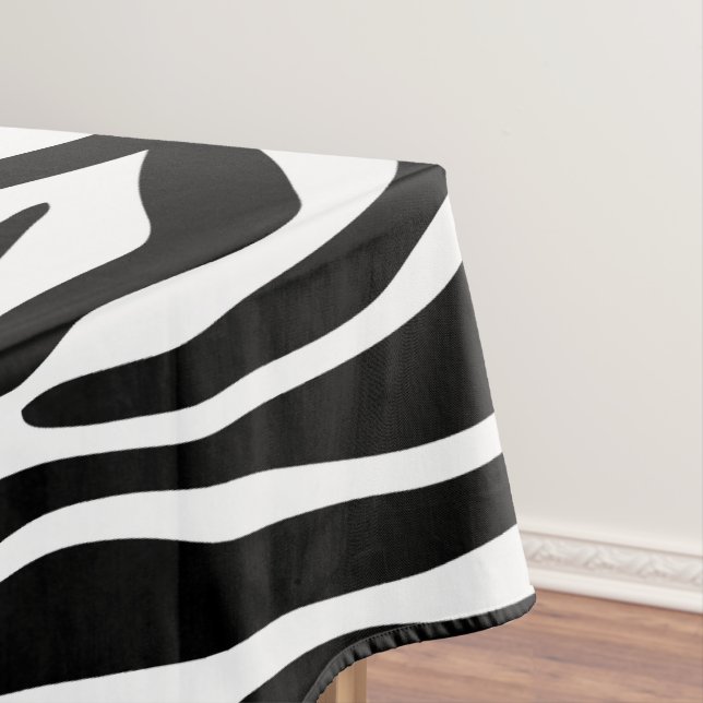Zebra Print, Zebra Stripes, Black And White Tablecloth (In Situ)