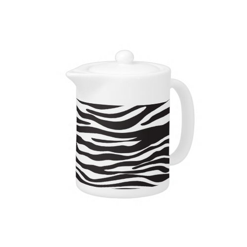 Zebra Print Zebra Stripes Black And White Teapot