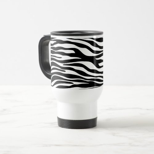 Zebra Print Zebra Stripes Black And White Travel Mug