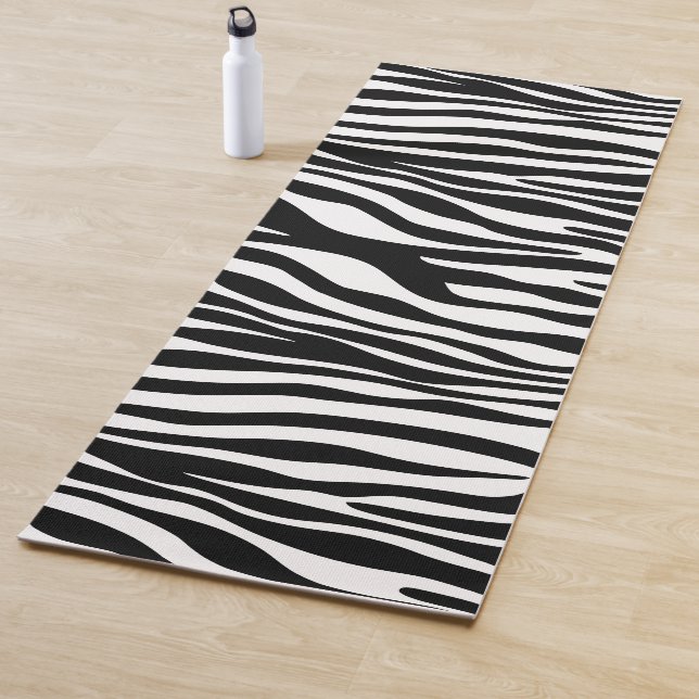 Zebra Print, Zebra Stripes, Black And White Yoga Mat (In Situ)