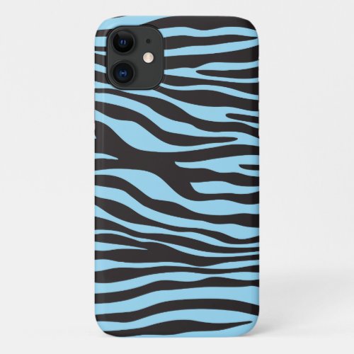 Zebra Print Zebra Stripes Blue Zebra Jungle iPhone 11 Case