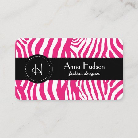 Zebra Print, Zebra Stripes, Pink Zebra Business Card