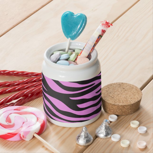 Zebra Print, Zebra Stripes, Pink Zebra, Jungle Candy Jar (In Situ)