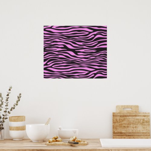 Zebra Print Zebra Stripes Pink Zebra Jungle Poster