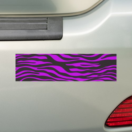 Zebra Print Zebra Stripes Purple Zebra Jungle Bumper Sticker