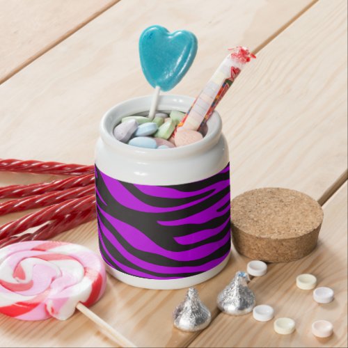 Zebra Print Zebra Stripes Purple Zebra Jungle Candy Jar