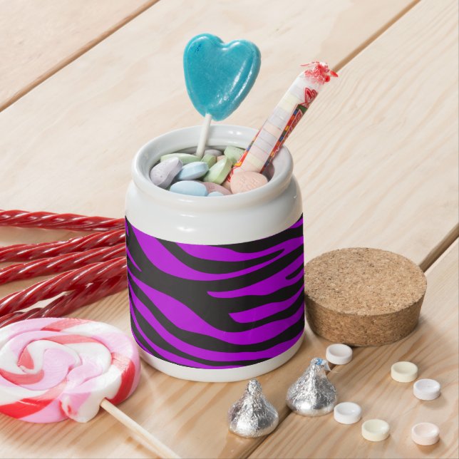Zebra Print, Zebra Stripes, Purple Zebra, Jungle Candy Jar (In Situ)